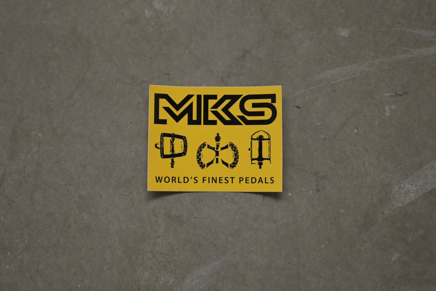 MKS Worlds Finest Pedals Sticker (yellow)